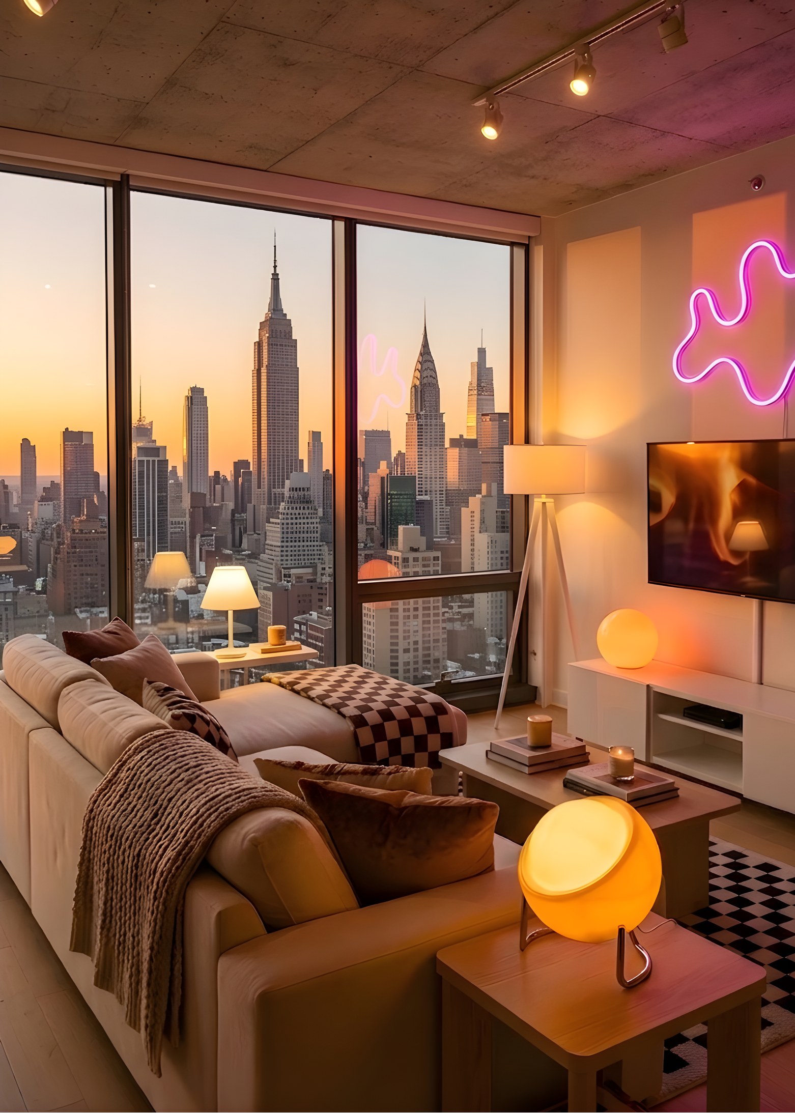 Ambere Studio lights around a New York City Apartment for a Studio shoot